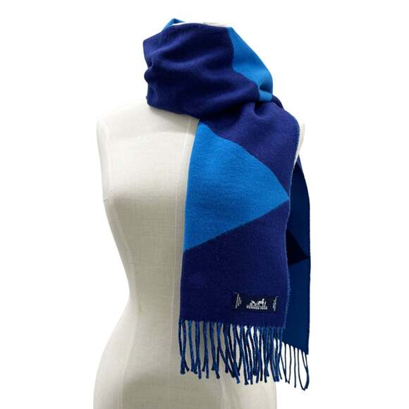 HERMES Authentic Blue Scarf - Picture 7 of 10